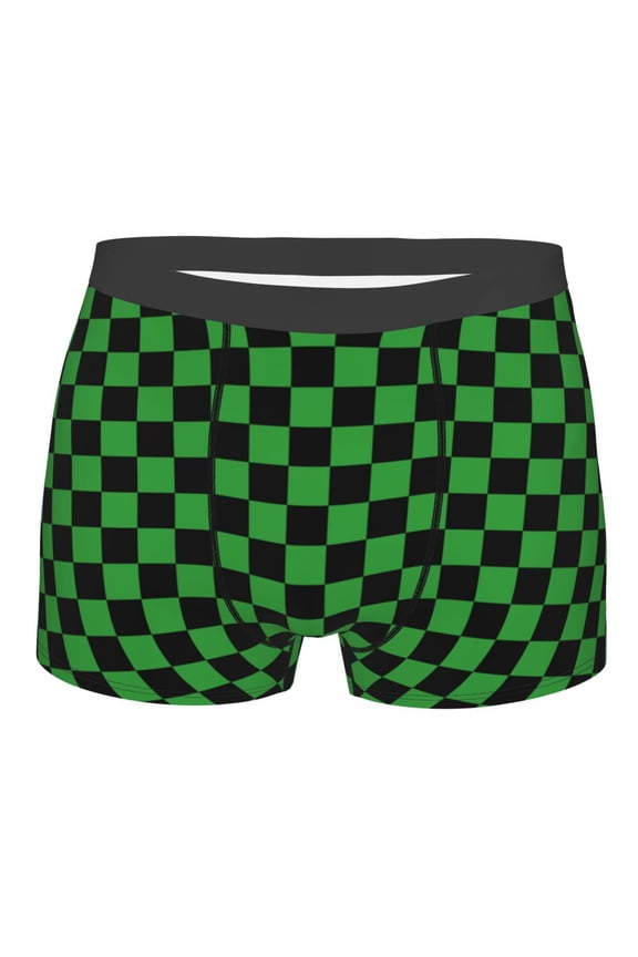 Classic Geometric Checkerboard Underwear Stretch Checkered Plaid Boxer Briefs Shorts Panties Soft Underpants For Homme