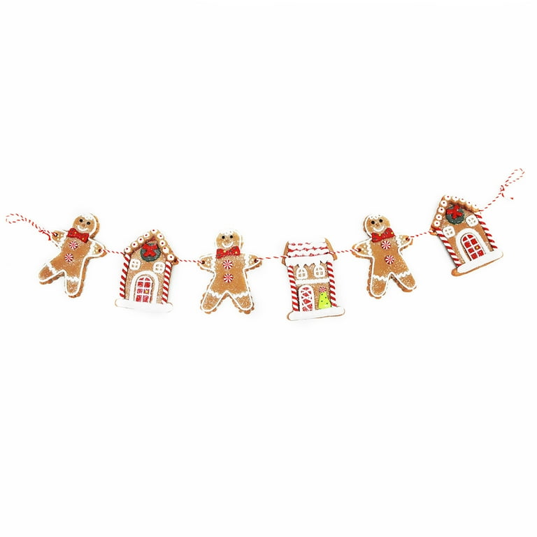 Hanging Gingerbread House Man Garland Christmas Tree Ornament Holiday Xmas Decor Hanging Gingerbread House Man Garland Christmas Tree Ornament Holiday Xmas Decor