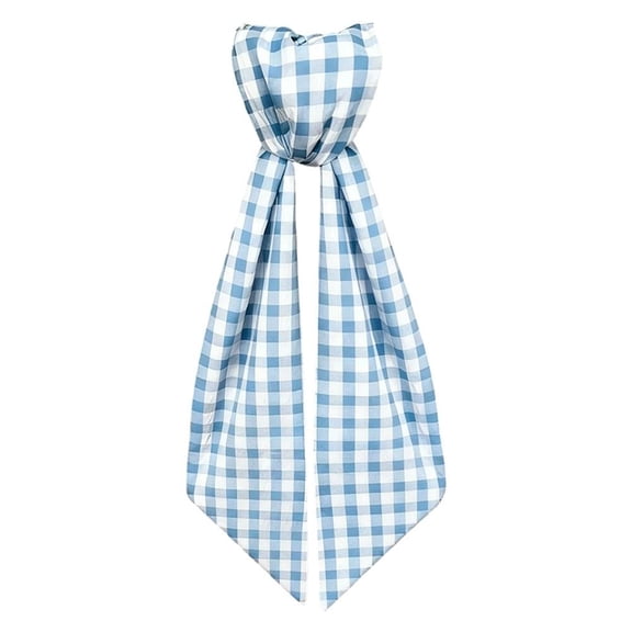 Classic Gingham Checkered Ribbon Streamer, Robust Cotton-Poly Fabric Bow for Wreaths & Curtains, Sturdy Resilient Party Decor in Green / Red / Blue, 55" Long