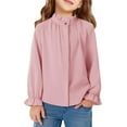 thumbnail image 1 of Classic Girls Shirt, Refined Details for a Polished Look, Essential Layering Piece for Fall Under Sweaters or for a Preppy School Uniform Style.,Pink,140, 1 of 3
