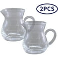 thumbnail image 1 of Classic Glass Creamer Pitcher with Handle 4oz Pack of 2 Milk Pourer Mini Creamer for Coffee Tea Maple Syrup Serving, 1 of 5