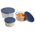 Classic Glass Food Storage Containers with Lids, Blue, 6Piece Set