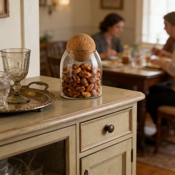 Classic Glass Storage Jar with Sealed Lid, Transparent Container for Kitchen Grains, Coffee, or Miscellaneous Household Storage