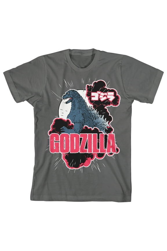 Classic Godzilla Youth Charcoal Gray Graphic Tee-M