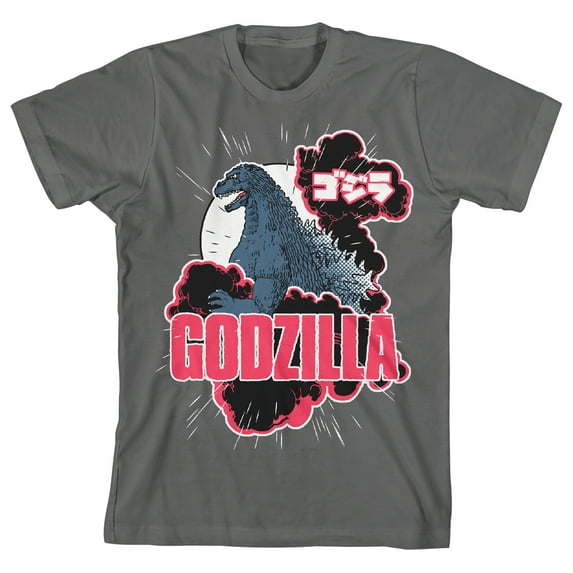Classic Godzilla Youth Charcoal Gray Graphic Tee-XL