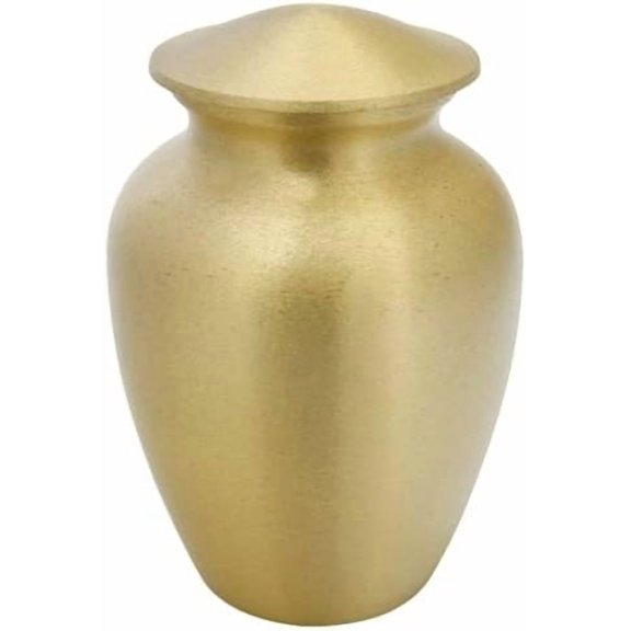 Classic Gold Cremation Urn for Ashes - Extra Small, Brass, Gold Urn, Child Urn, Extra Small Sized Cremation Urn, 5.75 Inches High