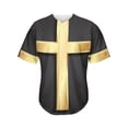 thumbnail image 1 of Classic Golden Cross Print Active Baseball Jersey for Men and Women, Jesus Christian Button Down Women’s Baseball Team Shirts., 1 of 4