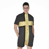Classic Golden Cross Short Sleeve Men'S Rompers Casual Summer Jumpsuits Outfit