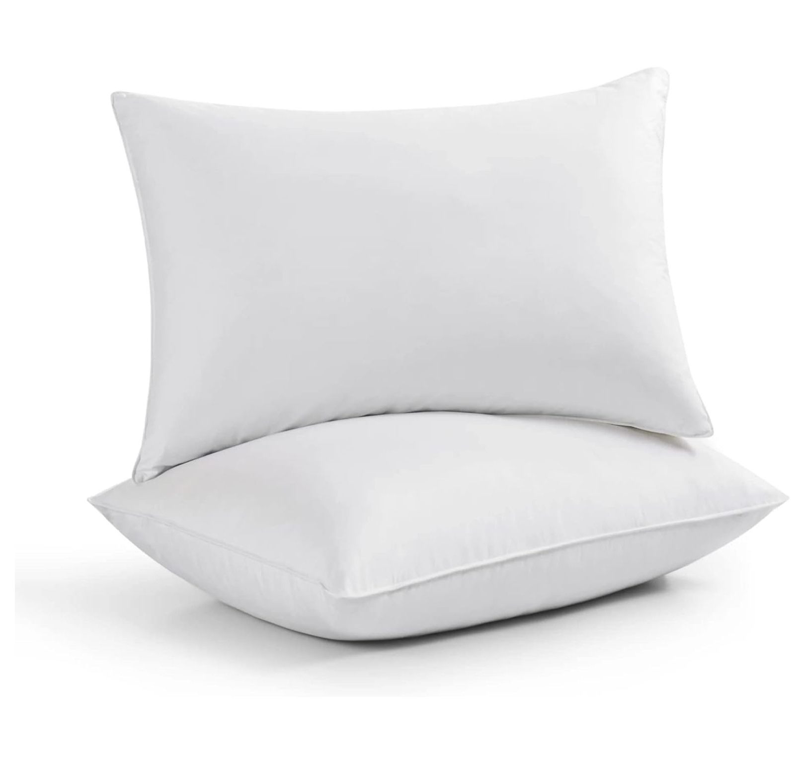 Classic Goose Feather and Down Bed Pillows King Size, Made in USA