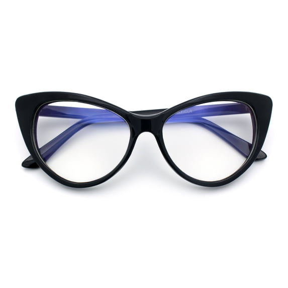 Classic Gothic True Cat Eye Frame Blue Light Filtering Computer Glasses / Black