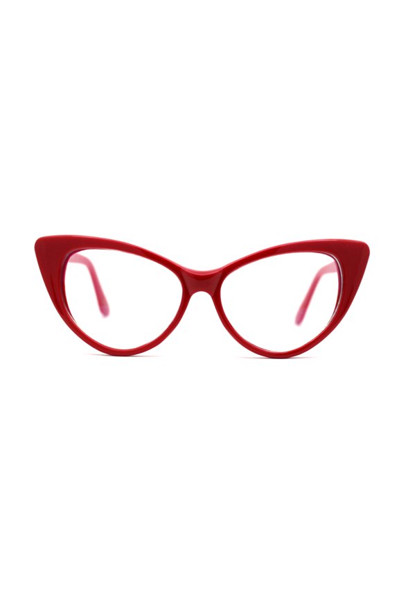 Classic Gothic True Cat Eye Frame Blue Light Filtering Computer Glasses Red