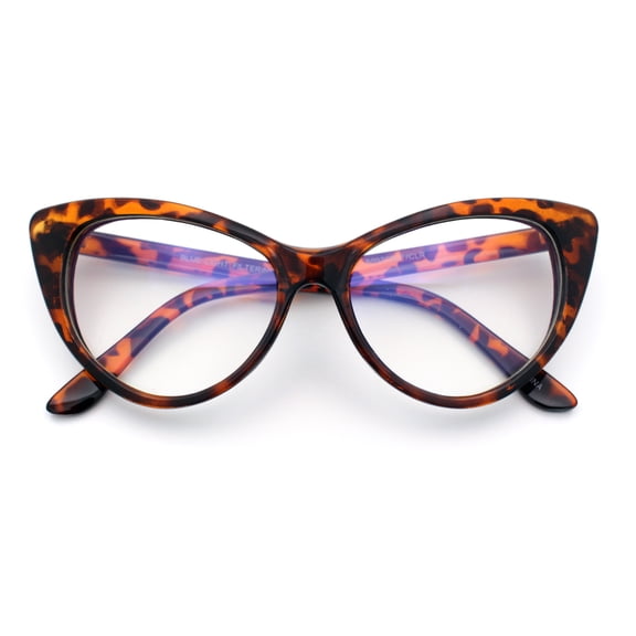 Classic Gothic True Cat Eye Frame Blue Light Filtering Computer Glasses / Tortoise