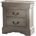 thumbnail image 1 of Classic Gray Wash Finish 2 Drawer Wooden Nightstand, 1 of 3