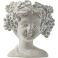 thumbnail image 1 of Classic Greek Grey Lady Indoor Outdoor Cement Head Planter Indoor Outdoor Home Garden Decor, D7 x 11" (Gray), 1 of 7