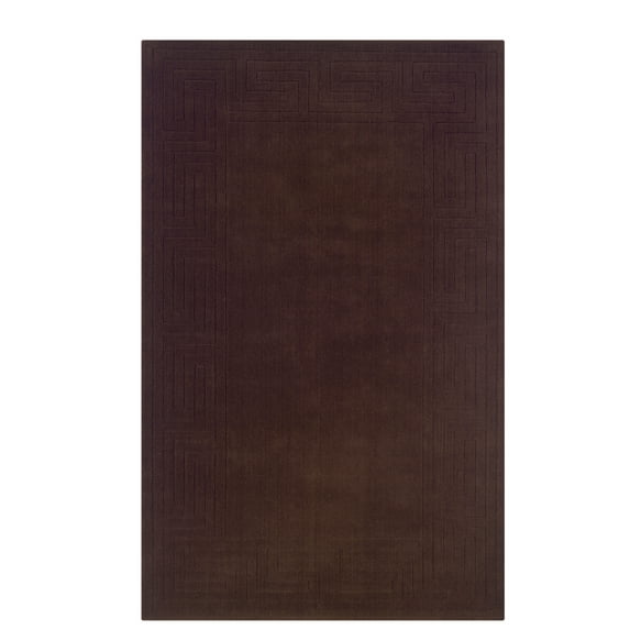 Classic Greek Key Area Rug 5x8 Hand Woven French Roast Durable Design