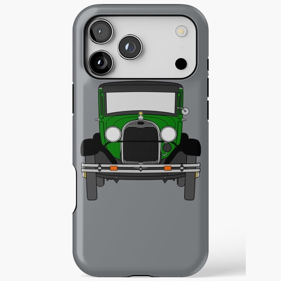 Classic Green Antique Car Retro Automobile Art Phone Case 17 11 12 13 14 15 16 Pro Max