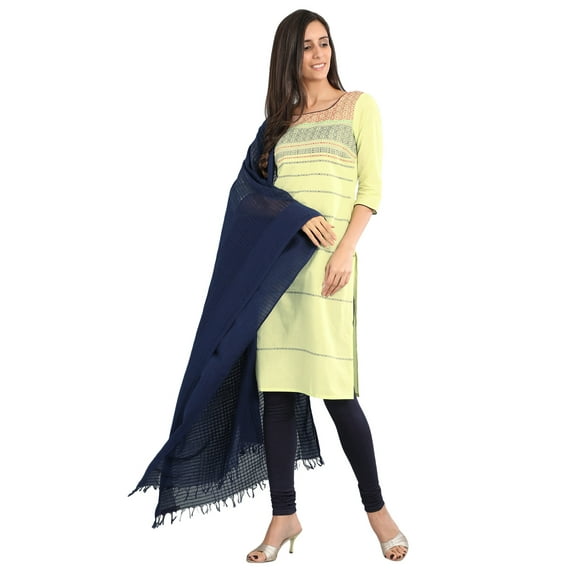 Classic Green Geometric Round Neck Kurta-Medium