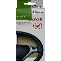 Classic Grip Synthetic Leather Old School Wrap Steering Wheel Cover (Large (16" ND), Beige)