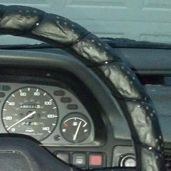 Classic Grip Synthetic Leather Old School Wrap Steering Wheel Cover (Large (16 inches), Black), SWC-HLW-020-VA