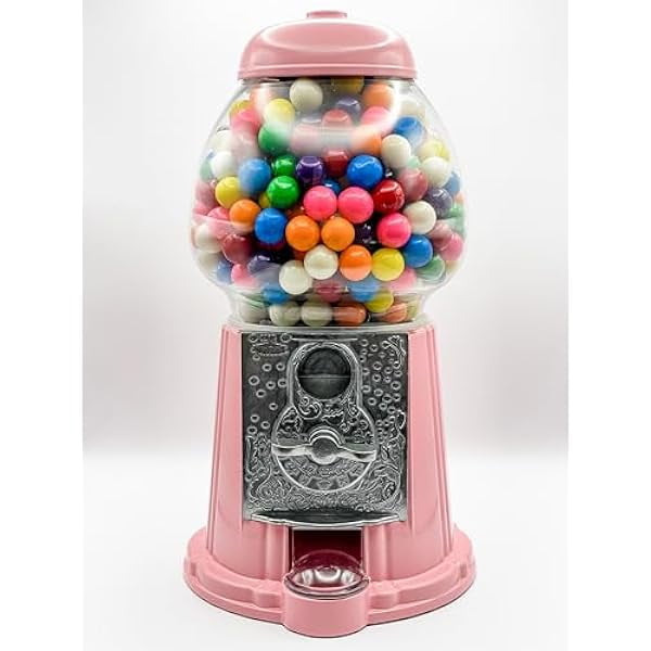 Classic Gumball Machine/Candy Dispenser, 9 Inch - Bubble Gum Pink ...