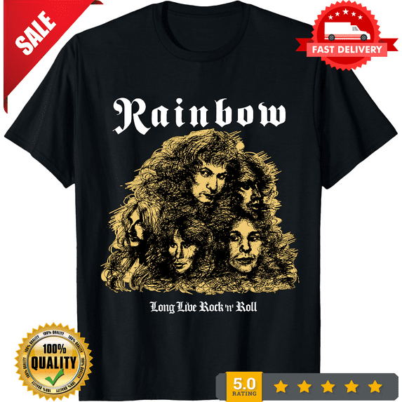 Classic HOT Rainbow band LONG LIVE ROCK N ROLL T-shirt black S-5Xl, NEW TRENDING ITEM-TH72755