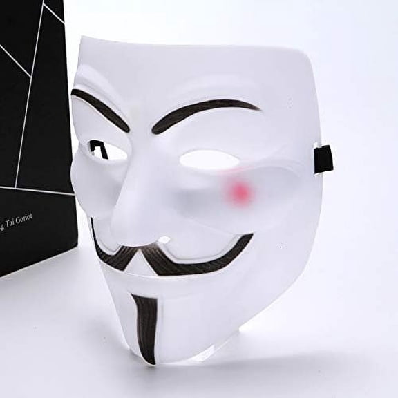Classic Hacker Style White Mask Cosplay Costume Party Prop for Festivals