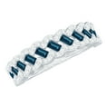 thumbnail image 1 of Rosec Jewels London Blue Topaz Diamond Half Eternity Band - Blue Topaz Baguette Anniversary Ring - AAA Grade - Ready to Gift, 925 Sterling Silver, US 9.50, 1 of 9