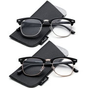Classic Half Frame Clear Lens Glasses Non Prescription Eyeglasses for Men & for Women