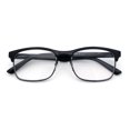 thumbnail image 1 of Classic Half Rim Contemporary Fashion Rectangle Powered Reading Glasses All Black +1.0, 1 of 7
