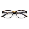 thumbnail image 1 of Classic Half Rim Contemporary Fashion Rectangle Powered Reading Glasses Tortoise +2.0, 1 of 7