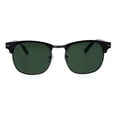 thumbnail image 1 of Classic Half Rim Hipster Retro Nerdy Sunglasses Gunmetal Black Green, 1 of 4