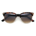 thumbnail image 1 of Classic Half Rim Round Horned High Temple Rectangular Sunglasses Shiny Tortoise - Brown, 1 of 7