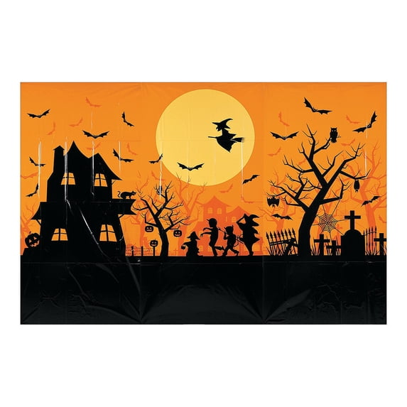 Classic Halloween Backdrop Banner, Party Decor, 3 Pieces