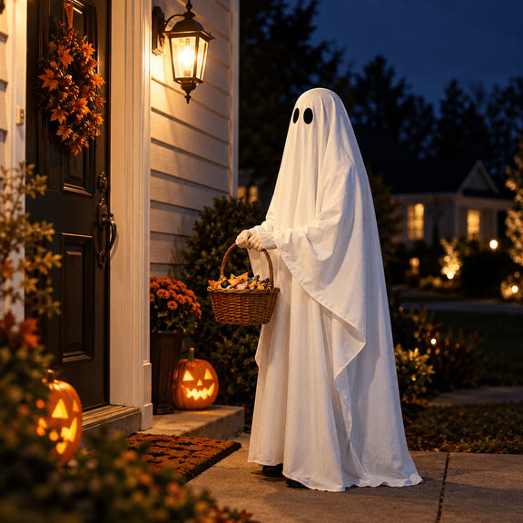 Classic Halloween Ghost Sheet Cape, Breathable Hooded Poncho Costume with Eye Holes for Adults Cosplay Party Dress Up Suit
