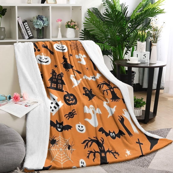 Classic Halloween Pattern Blanket,Comfortable Soft Flannel Throw Blanket,All Season,Warm Lightweight Blankets for Sofa Bed Couch Living Room Chair,40"x50"