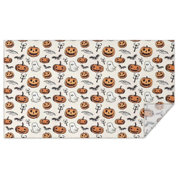 Classic Halloween Pattern Rectangle Tablecloth 60"x102",Waterproof Polyester Rectangle Table Cloth, Wipeable Spillproof Polyester Tablecloth for Dining, Camping, Indoor and Outdoor