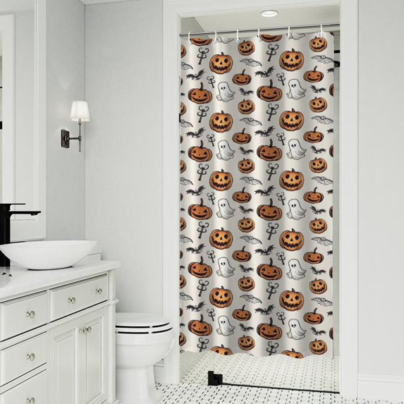 Classic Halloween Pattern Shower Curtain 36"x72" ,Bathroom Decorative Shower Curtains Set with 12 Hooks,Modern Waterproof Washable Shower Curtain