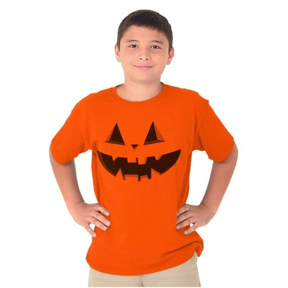 Classic Halloween Pumpkin Costume Crewneck T Shirts Boy Girl Teen Brisco Brands L