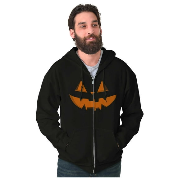 Classic Halloween Pumpkin Costume Unisex Fleece Graphic Zip Up Hoodie Brisco Brands 2X