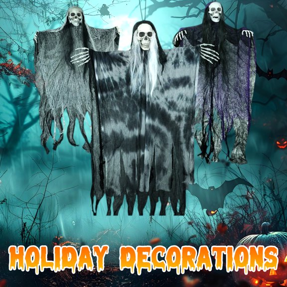 Classic Halloween Spooky Skeleton Figure Hanging Prop, Spooky Haunted House Decor For Tree Porch Trick Or Treat Party, Weather-resistant Reusable Durable Display For Celebration Party Guests Kids