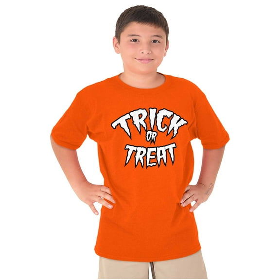 Classic Halloween Trick or Treat Crewneck T Shirts Boy Girl Teen Brisco Brands XS