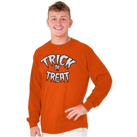 Classic Halloween Trick or Treat Long Sleeve TShirt Men Women Brisco Brands M