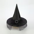thumbnail image 1 of Classic Halloween Witch Hat Adult Kids Party Accessory Pointed Wizard Cap with Wide Brim, 1 of 3