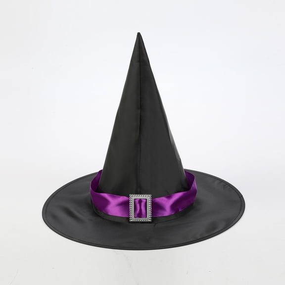 Classic Halloween Witch Hat Adult Kids Party Accessory Pointed Wizard Cap with Wide Brim