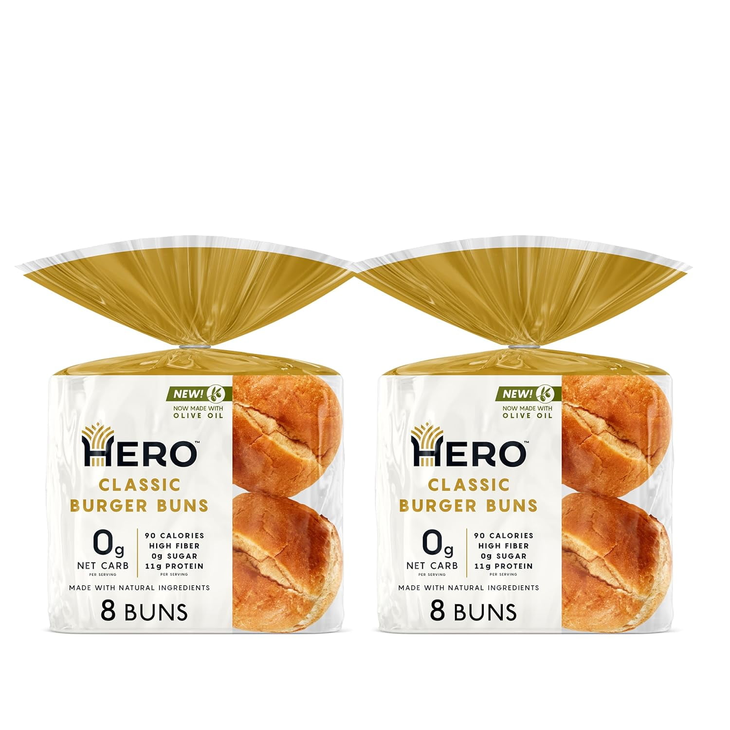 Classic Hamburger Buns Burger Buns Net Low Carb Buns High Fiber, 0g Net Carbs, 0g Sugar
