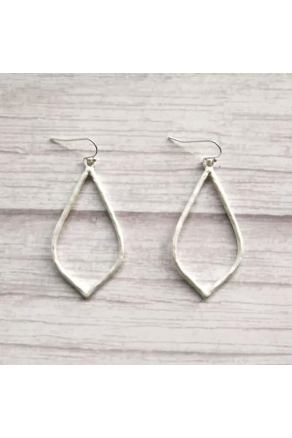 Classic Hammered Teardrop Frame Earrings for Women Minimalist Boutique Jewelry