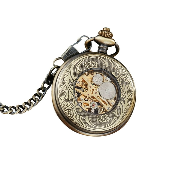 Classic Hand-winding Mechanical Pocket Watch Vintage Double Cover Design for Gifts and Special Occasions