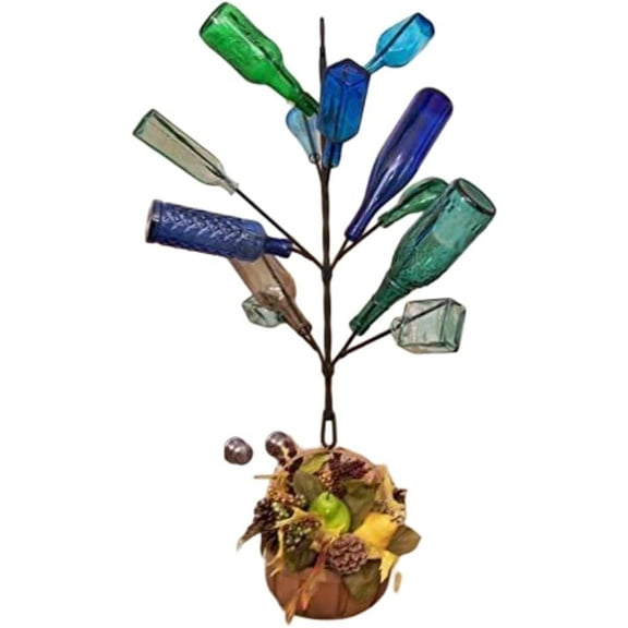 Classic Hanging 12 Bottle Tree ~ Porch or Garden ~ Wine Bottle ~ Yard and Garden Decor.