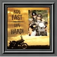thumbnail image 1 of Classic Harley Davidson Motorcycle "Ride Fast, Live Hard" Sunset Picture Frame, 10x10 9766, 1 of 6