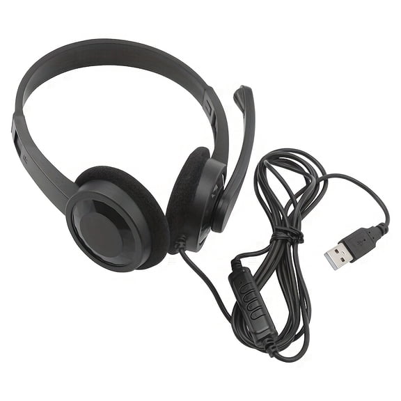 Classic Headphones with a Microphone, Featuring a 3.5Mm Round Plug, Designed for Computer Use, Suitable for Call Center Operators, Students in Online Classes, And Hearing Training, Offering